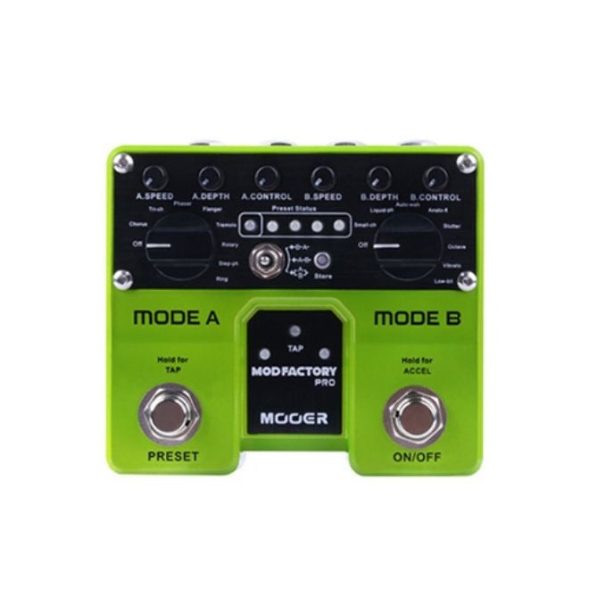 MOOER Mod Factory Pro Twin Series Dual Engine Modulation Pedal,16 Modulation Effects, Stereo Output, 4 Presets, Tap Tempo, Support Expression  Pedal - Image 4