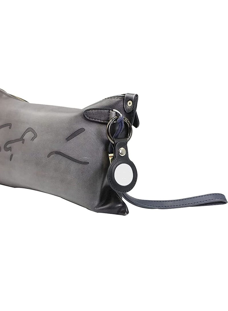 Y&D Bluetooth Tracker Case Protective Skin for Airtags, Precise Opening Head Layer Leather Cover with Keychain, Airtags Sleeve, Finder Airtag Holder - Image 5