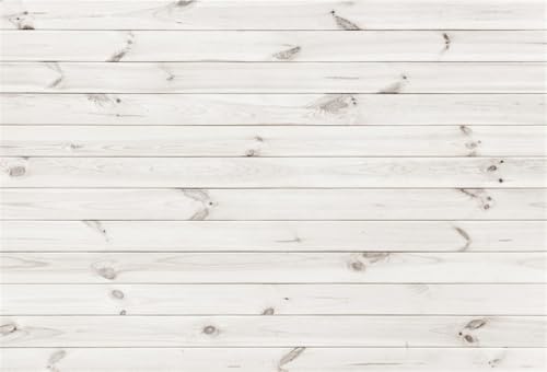 AOFOTO 6x4ft White Wood Photography Backdrop Rustic Wooden Board Plank Hardwood Background Wall Floor Still Life Shooting Decor Infant Newborn Portrait Photoshoot Props Birthday Party Supplies - Image 1