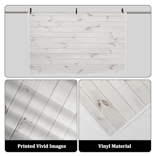 AOFOTO 6x4ft White Wood Photography Backdrop Rustic Wooden Board Plank Hardwood Background Wall Floor Still Life Shooting Decor Infant Newborn Portrait Photoshoot Props Birthday Party Supplies - Image 2