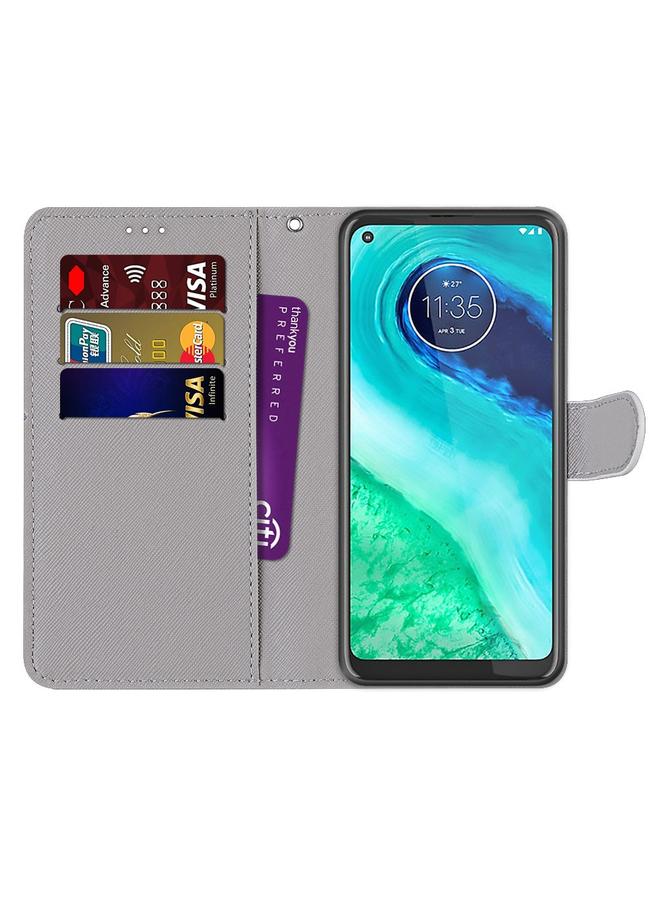 S-TOP Case For Motorola Moto G8 Coloured Drawing Cross Texture Horizontal Flip PU Leather Case with Holder & Card Slots & Wallet & Lanyard - Image 4