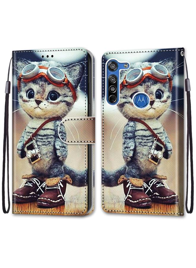 S-TOP Case For Motorola Moto G8 Coloured Drawing Cross Texture Horizontal Flip PU Leather Case with Holder & Card Slots & Wallet & Lanyard - Image 2