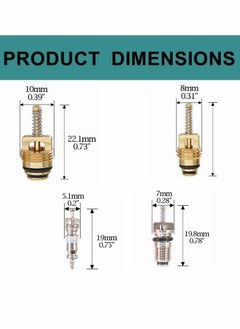 واي آند دي Air Conditioning Valve Core Kit, Car and Home AC R12 R134a Teflon Seal Refrigeration Schrader with Stem Tool System Charging Port Caps Kit  - Image 4