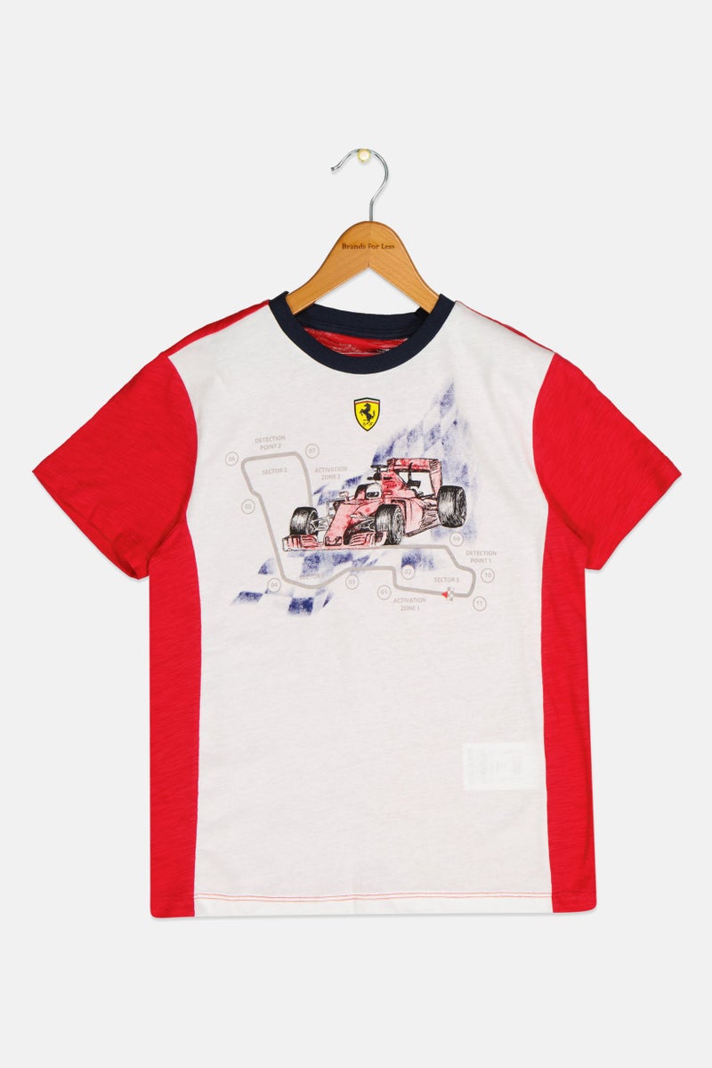 Scuderia Ferrari Kids Boy Short Sleeve Printed T-Shirts, Multicolor - Image 1