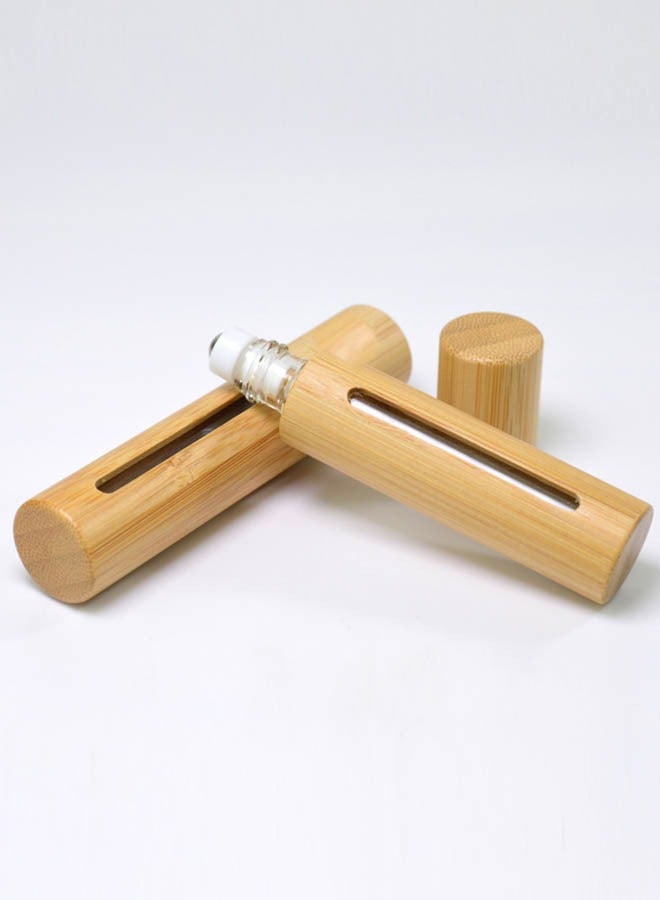 زجاجات دوارة للزيوت العطرية من الخيزران مكونة من قطعتين - Image 2