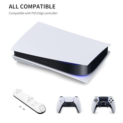 NiTHO Charging Station for PS5 and PS5 Edge Controllers, Compatible with PlayStation 5, USB-Powered Dual Charger Dock with LED Status Indicators, Charge 2 Controllers Simultaneously - Image 3