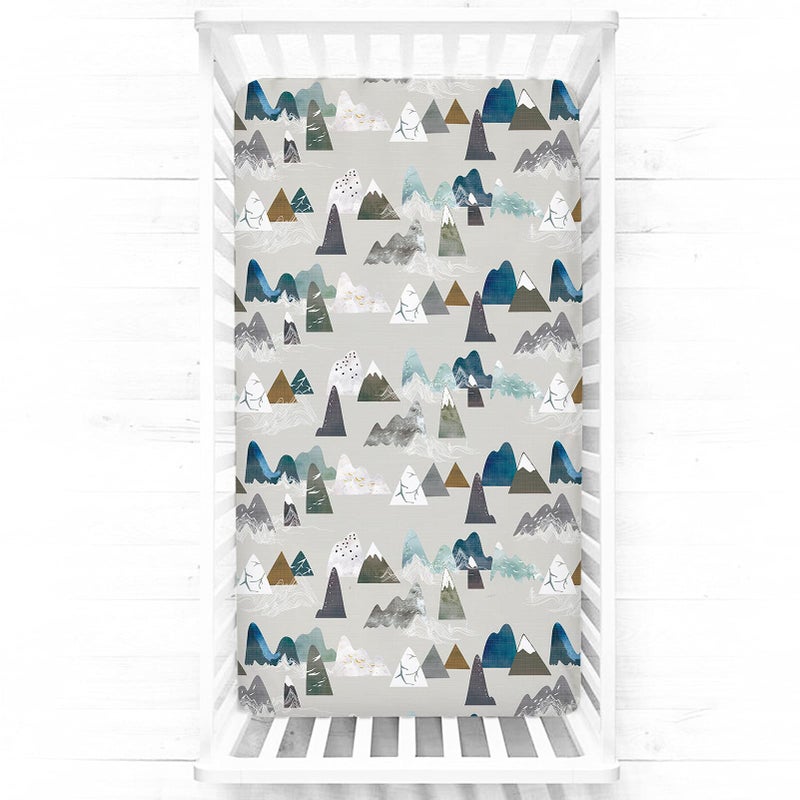 TANOFAR Mountains Baby Boy Crib Sheet Toddler Bed Sheets Soft Breathable Nursery Bedding