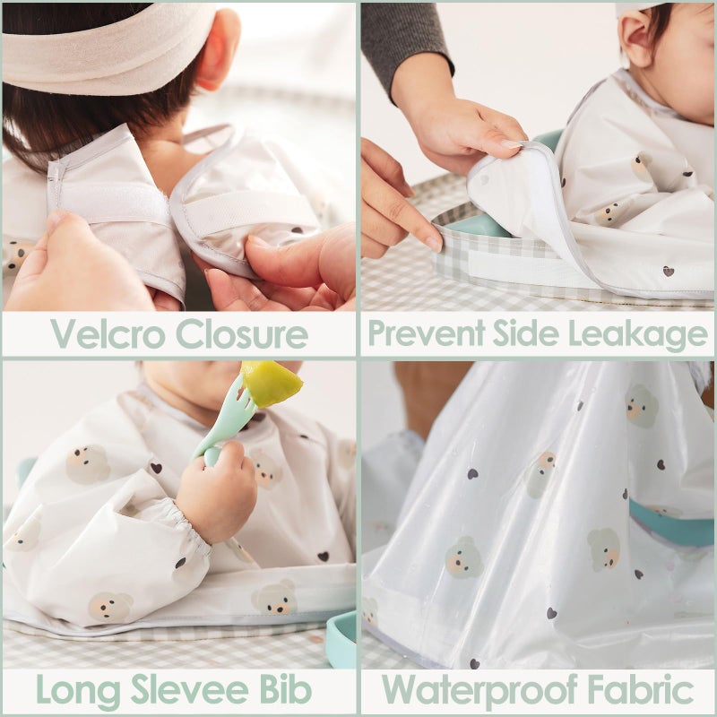 MITCHENIFY Food Catcher Fit for Stokke Tripp Trapp High Chair, Waterproof Long Sleeve Eating Bib, Baby Feeding Essentials, Accessories for Highchair - Image 5