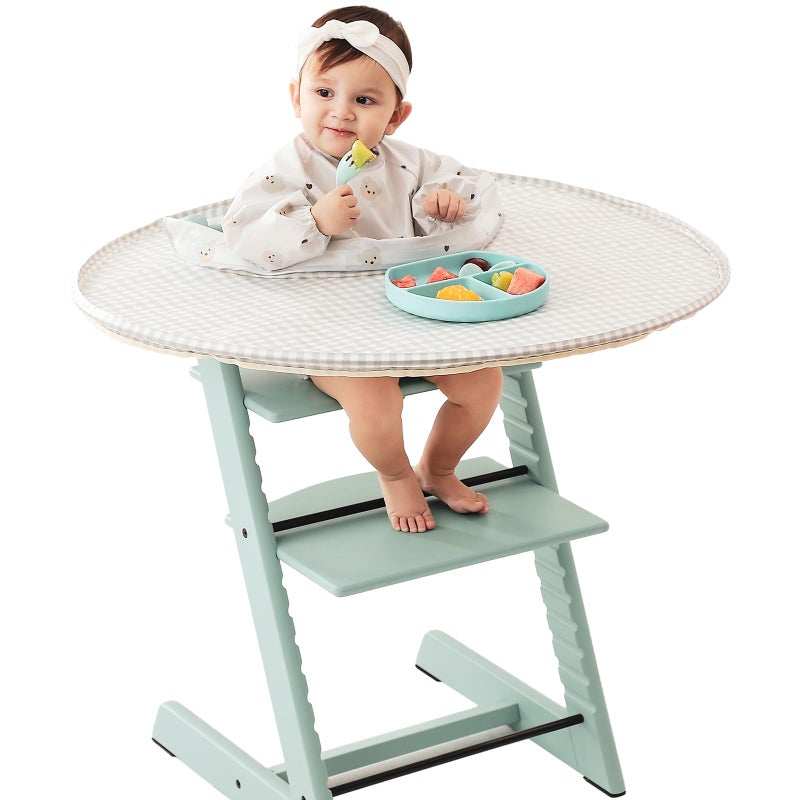 MITCHENIFY Food Catcher Fit for Stokke Tripp Trapp High Chair, Waterproof Long Sleeve Eating Bib, Baby Feeding Essentials, Accessories for Highchair - Image 1