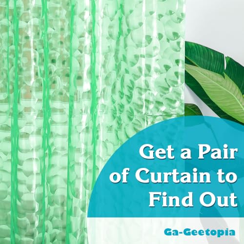 Ga-Geetopia EVA 3D Green Pearl Water Cube Plastic Shower Curtain Liner - Premium Lightweight 72" x 72" Bathroom Shower Showroom Curtain Liner with Rustproof Metal Gromments and Weighted Magnet - Image 2
