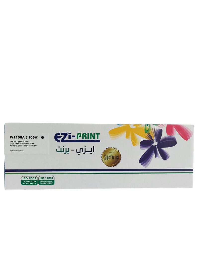 EZi Print Compatible with HP 106a Toner Black Replacement for HP Laser 107w Laser MFP 137fwg 135wg 135a (1 Pack)  - Image 1