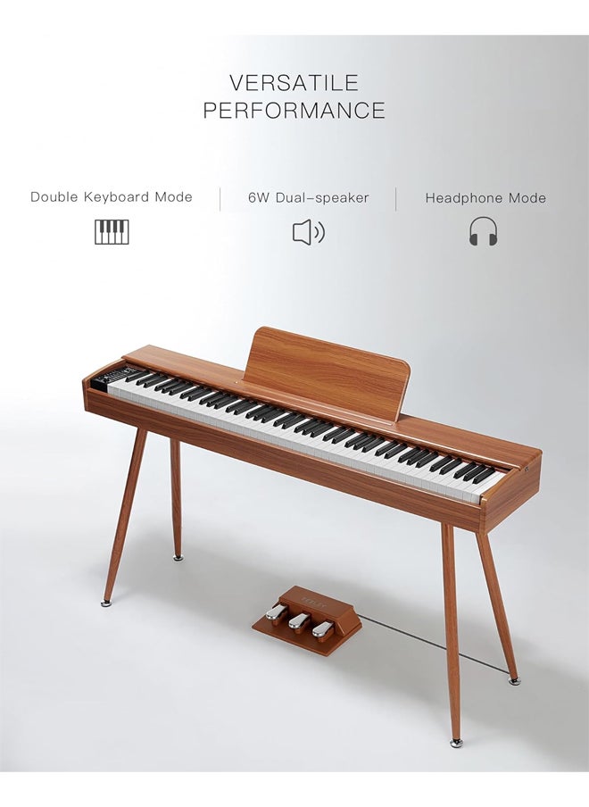 Jidyous البيانو الرقمي 88 مفتاحًا بوزن متعادل مع ثلاثية دواسة وحامل بيانو يدعم MIDI USB Audio والسماعات بيانو للكبار والأطفال والمبتدئين.  - Image 4