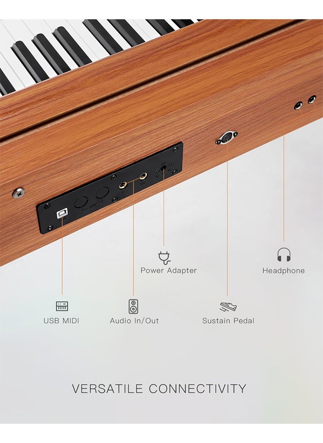 Jidyous - Digital Piano 88 Key Weighted Keyboard with Triple Pedal and Piano Stand Supports MIDI USB Audio and Headphones Keyboard Piano for Adults Children and Beginners - Image 1