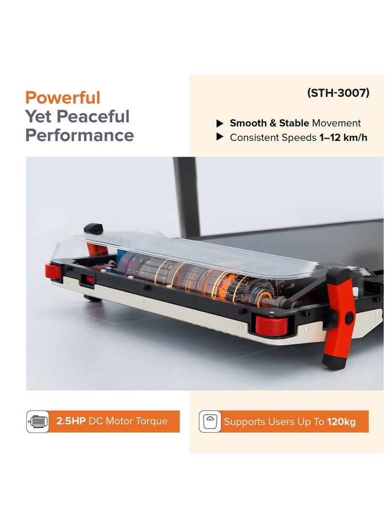 STH-3007 3-in-1 Double-Sided Walking Pad Treadmill for Home Use with Acupressure Massage Pad, 5-Speed Modes, LED Display, Incline, 2.5HP Motor, Supports Up to 120kg image 9