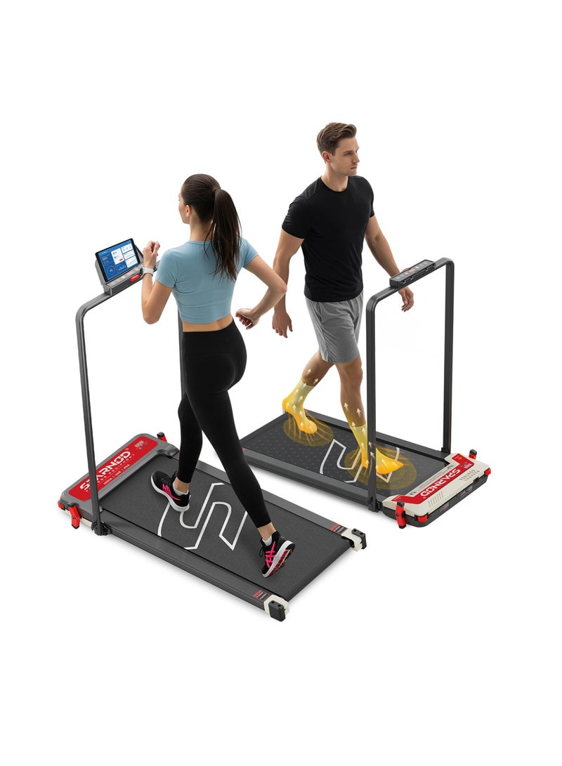 Sparnod Fitness STH-3007 3-in-1 Double-Sided Walking Pad Treadmill for Home Use with Acupressure Massage Pad, 5-Speed Modes, LED Display, Incline, 2.5HP Motor, Supports Up to 120kg  - Image 1