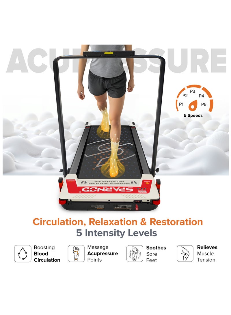 Sparnod Fitness STH-3007 3-in-1 Double-Sided Walking Pad Treadmill for Home Use with Acupressure Massage Pad, 5-Speed Modes, LED Display, Incline, 2.5HP Motor, Supports Up to 120kg  - Image 4