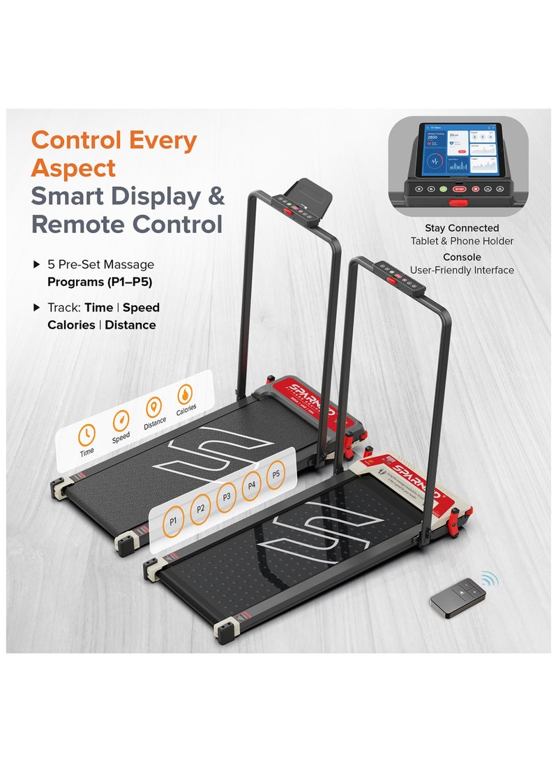 STH-3007 3-in-1 Double-Sided Walking Pad Treadmill for Home Use with Acupressure Massage Pad, 5-Speed Modes, LED Display, Incline, 2.5HP Motor, Supports Up to 120kg image 8