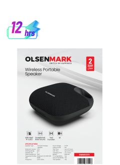 Olsenmark Wireless Portable 5W 2" Speaker with Bluetooth-OMMS1219 Powerful Audio Companion, IPX6 Water Resistant, 800mAh Battery, TWS Function, USB-Mp3 TF Card ,long Play Time  2 Years Warranty  - Image 1
