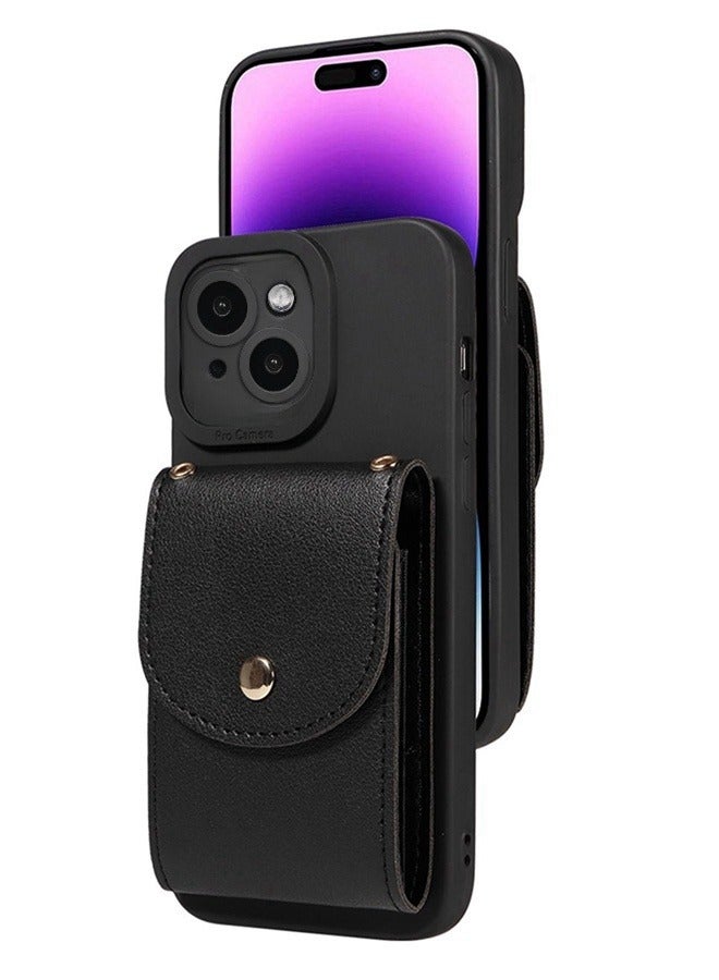 ShebSheb iPhone 15 Plus Case with Card Holder for Women, iPhone 15 Plus Cover Wallet with Strap Credit Card Slots Crossbody 