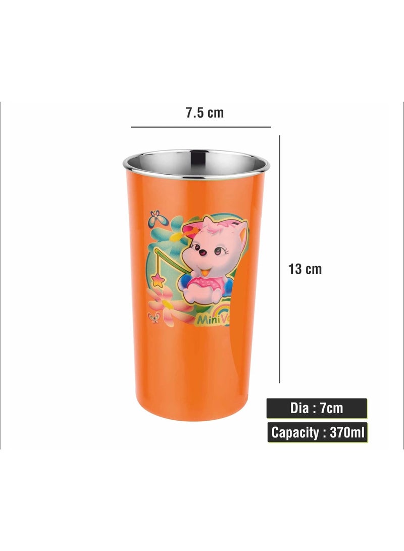 Prabha Stainless Steel, Tumbler with Lid and Straw 370ml, Air Tight, Leakproof, Tumbler for Office, Gym, Yoga, Hiking, Spill Proof(Orange) - Image 3