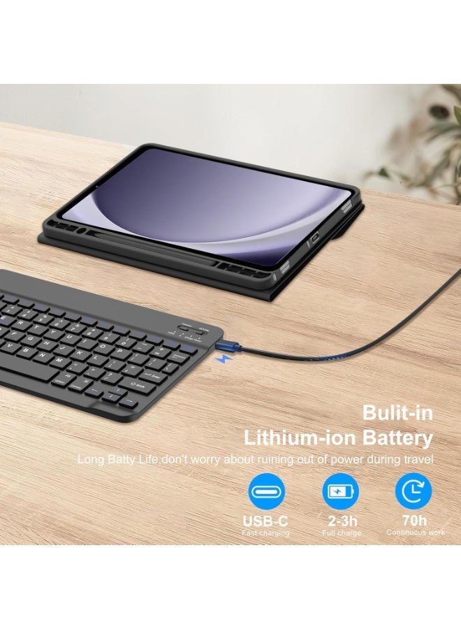 Keyboard case With Mouse for Samsung Galaxy Tab A9 Plus 5G 11 Inch 2023(SM-X210/X216/X218) Ultra-thin PU leather Cover Detachable Bluetooth Keyboard with Arabic and English letter Touchpad and Pen Holder for Galaxy Tab A9+ 11 - Image 5