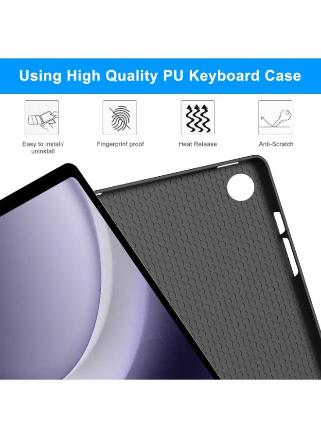 Keyboard case With Mouse for Samsung Galaxy Tab A9 Plus 5G 11 Inch 2023(SM-X210/X216/X218) Ultra-thin PU leather Cover Detachable Bluetooth Keyboard with Arabic and English letter Touchpad and Pen Holder for Galaxy Tab A9+ 11 - Image 2