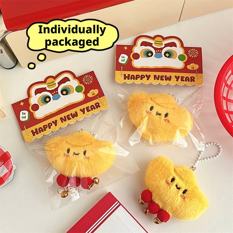 Cute Cartoon Plush Yuanbao Keychain Charm for Backpack - Image 2