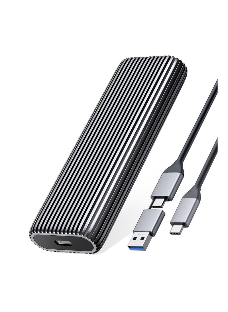 Captaintech M.2 NVMe SSD Enclosure Aluminum Tool-Free Adapter, 10Gbps USB3.2 USB-C M2 Reader for M.2 PCIe NVMe M-Key 2230/2242/2260/2280 SSD, Thunderbolt 3 Compatible, External Case Support UASP Trim-AM2G2 - Image 1