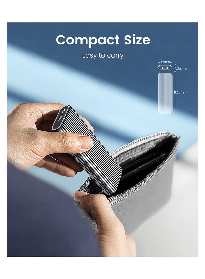 Captaintech M.2 NVMe SSD Enclosure Aluminum Tool-Free Adapter, 10Gbps USB3.2 USB-C M2 Reader for M.2 PCIe NVMe M-Key 2230/2242/2260/2280 SSD, Thunderbolt 3 Compatible, External Case Support UASP Trim-AM2G2 - Image 4