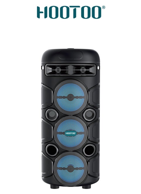 HT-SP017 Large Bluetooth speaker. Large party speaker with clear, loud sound. Large speaker bluetooth with wired microphone. Large sound box with an external memory slot. 40cm subwoofer speaker.