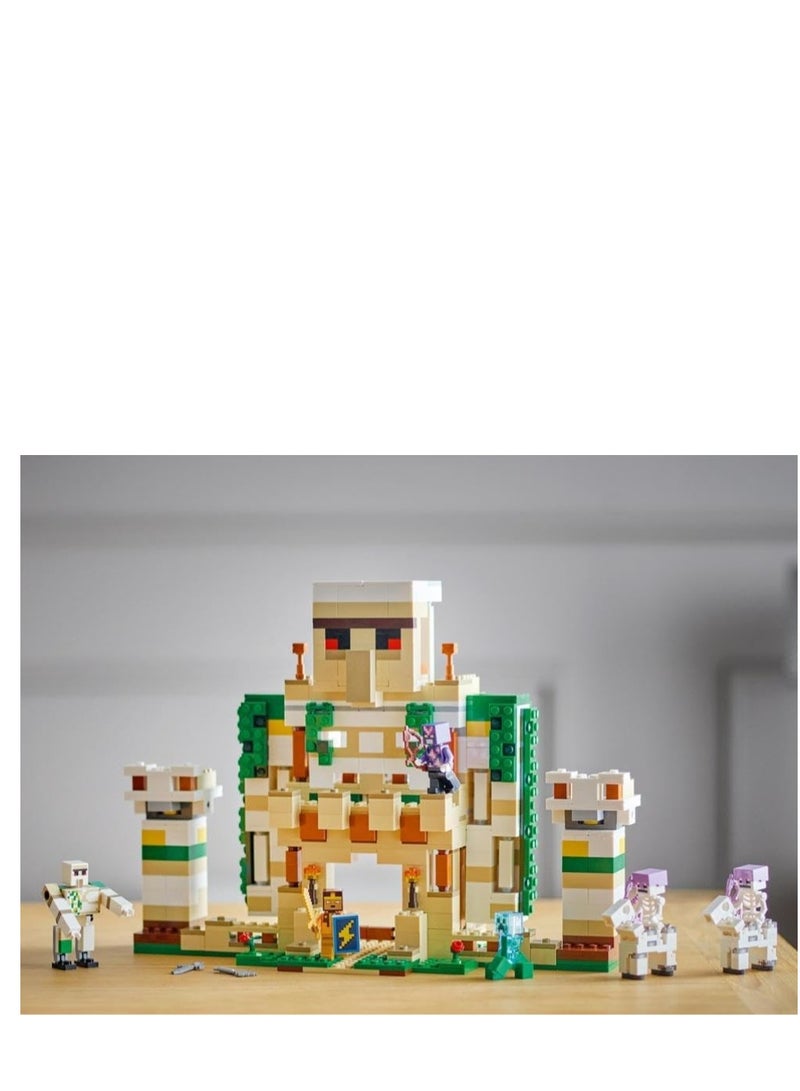 ماين كرافت لعبة القلعة القابلة للبناء من Minecraft The Iron Golem Fortress والتي تتحول إلى شخصية كبيرة مع 7 شخصيات تشمل فرسان الهيكل العظمي Crystal Knight وزاحف مشحون - Image 3