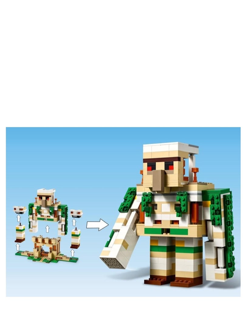 ماين كرافت لعبة القلعة القابلة للبناء من Minecraft The Iron Golem Fortress والتي تتحول إلى شخصية كبيرة مع 7 شخصيات تشمل فرسان الهيكل العظمي Crystal Knight وزاحف مشحون - Image 5