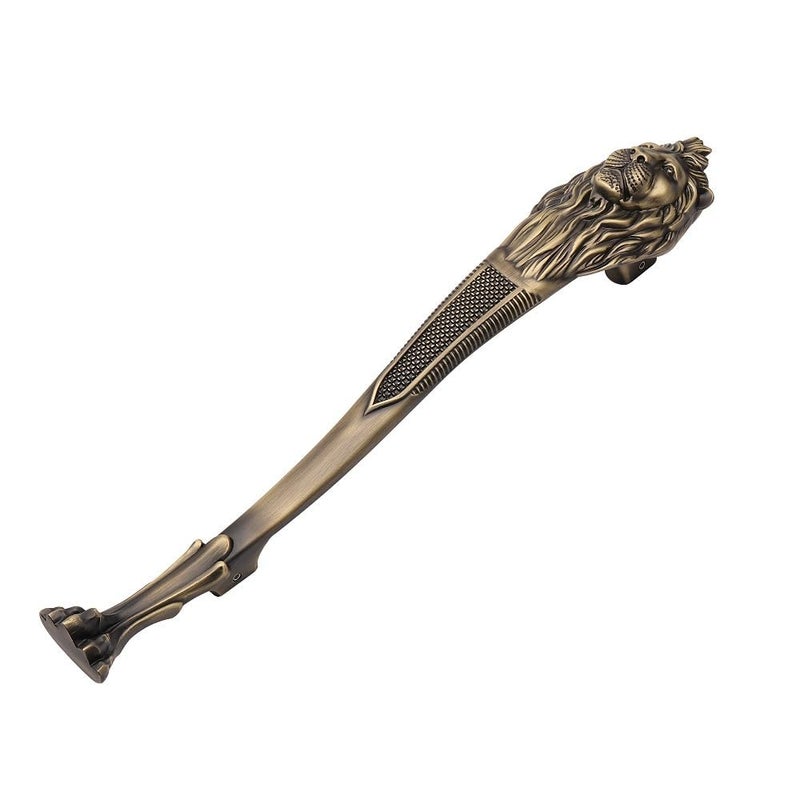 Bzcarts Heavy Duty Door HandleDoor Home Decor Lion Shape Main Door HandleDoor Pull Push Handle 250MM Pack of 2 Brass Antique - Image 2