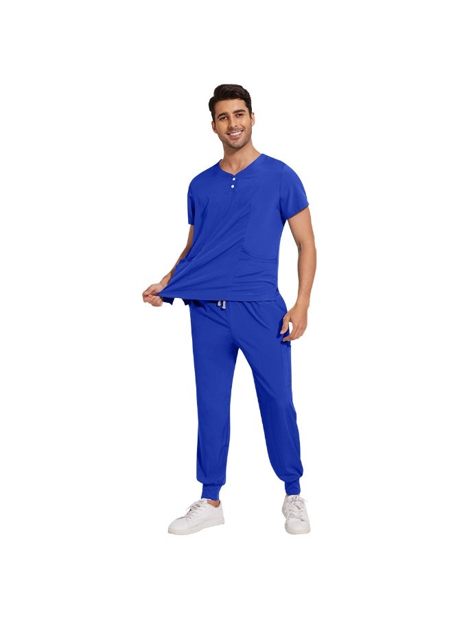 NIBEMINENT 2-Piece Working Scrubs Set - Scrubs Uniform Top & Pants for Surgery SPA & Beauty Workwear - Image 1
