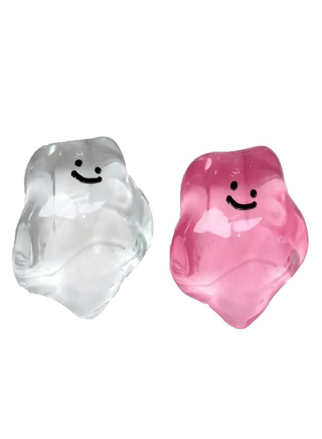 squishy 2 Pcs Taba Squishy Kit, Two Crystal Star Squishies for Desk Focus, Portable Squishy Decor with Pink and Transparent Stars for Personal Space Enhancement - Image 1