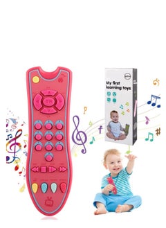 SYOSI TV Remote Control Toy Early Education Toy for 6 Months Toddlers Kids Provides Musical Play of Light and Sound for Numbers Learning Come with 3 Language Models English French and Spanish Pink  - Image 1