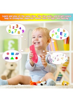 SYOSI TV Remote Control Toy Early Education Toy for 6 Months Toddlers Kids Provides Musical Play of Light and Sound for Numbers Learning Come with 3 Language Models English French and Spanish Pink  - Image 2