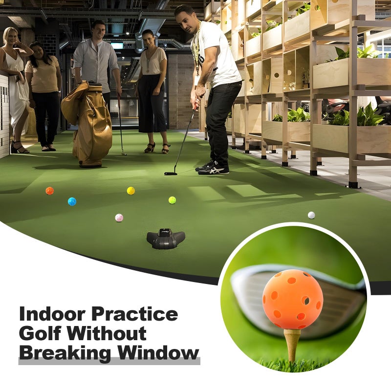 THIODOON Practice Golf Balls 24 Pack Limited Flight Golf Balls 40mm Hollow Plastic Golf Training Balls Colored Airflow Golf Balls for Swing Practice Driving Range Home Use Indoor (Mixed Color,24 pcs) - Image 4