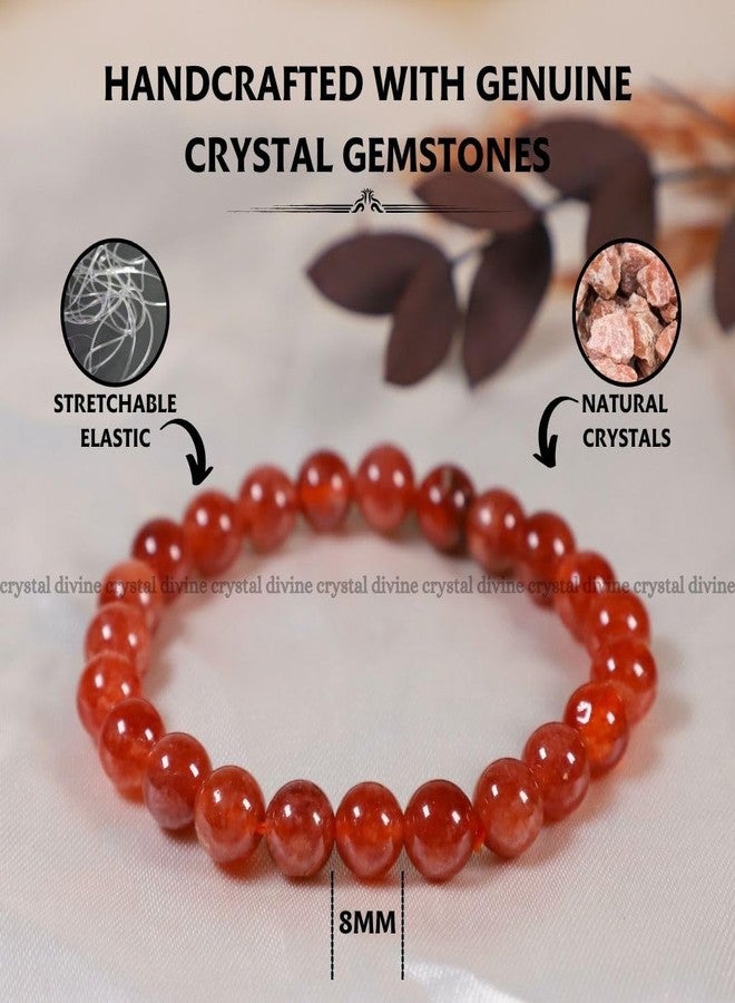 Crystal Divine Sunstone Healing Crystal Bracelet For Woman 8mm Money Magnet For Girls Crystal For Men Friendship Gifts Hand Bracelet Couple Aesthetic Bracelets For Gifts - Image 4