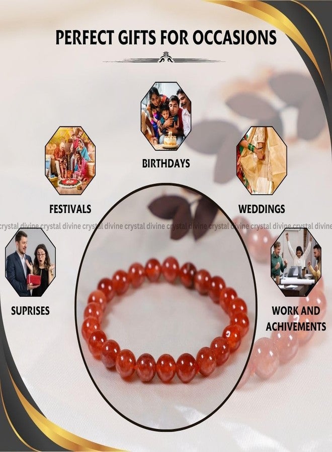 Crystal Divine Sunstone Healing Crystal Bracelet For Woman 8mm Money Magnet For Girls Crystal For Men Friendship Gifts Hand Bracelet Couple Aesthetic Bracelets For Gifts - Image 3