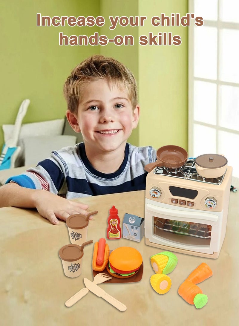 MaBaby Play Kitchen Mini Toy Oven Kids Easy Bake Oven,Kids Oven Kitchen Playset ,Pretend Play Toy Kitchen Set for Children - Image 2