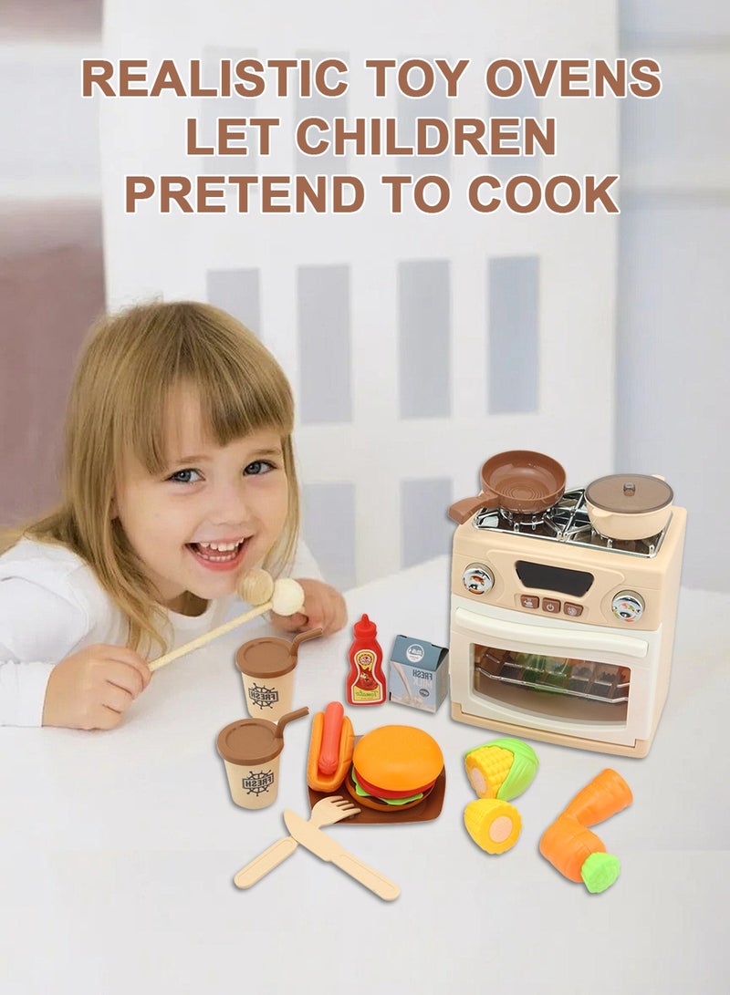 MaBaby Play Kitchen Mini Toy Oven Kids Easy Bake Oven,Kids Oven Kitchen Playset ,Pretend Play Toy Kitchen Set for Children - Image 3