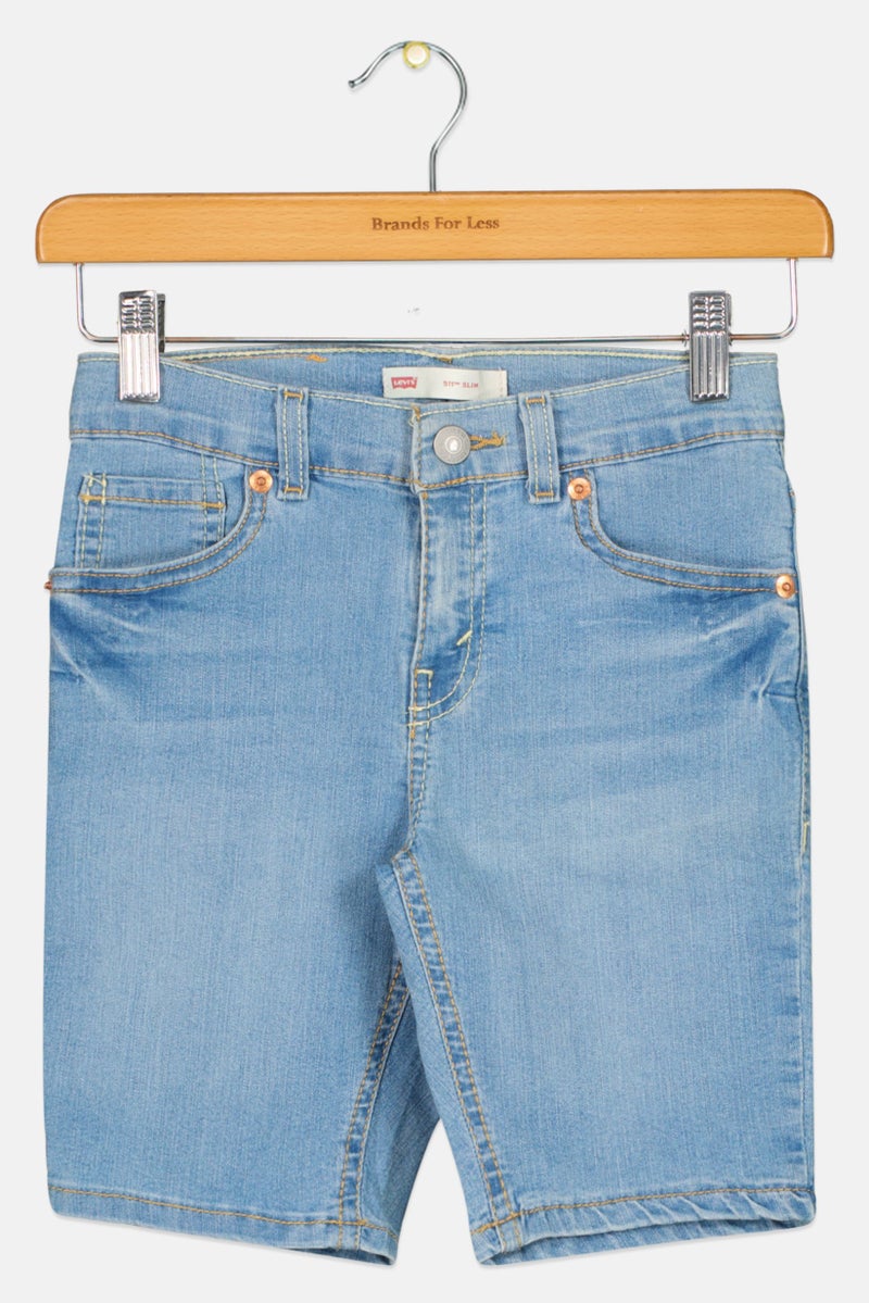 Levi's شورتات جينز ضيقة للأطفال الأولاد، مغسولة، زرقاء - Image 2