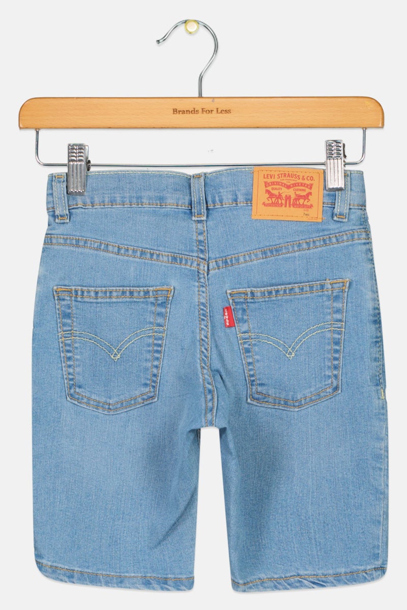 Levi's شورتات جينز ضيقة للأطفال الأولاد، مغسولة، زرقاء - Image 3
