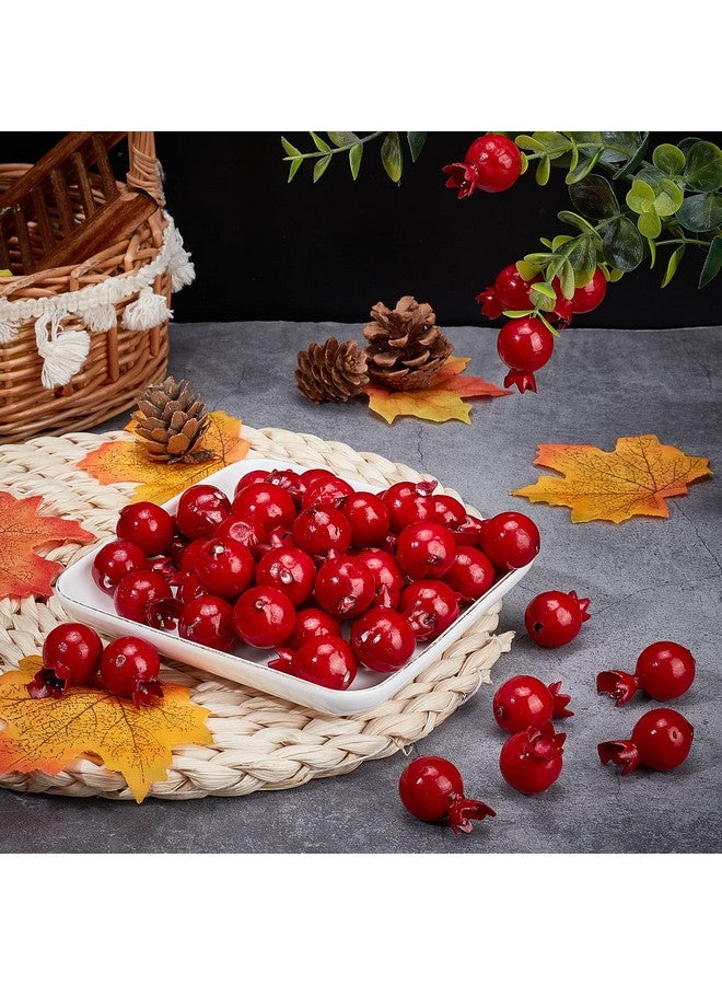 CHGCRAFT 50Pcs Mini 0.79 Inch Artificial Pomegranate Realistic Fake Fruit Lifelike Apple Simulation Foam Pomegranate for Floral Arrangements Halloween Christmas Home Kichen Display Decor - Image 4