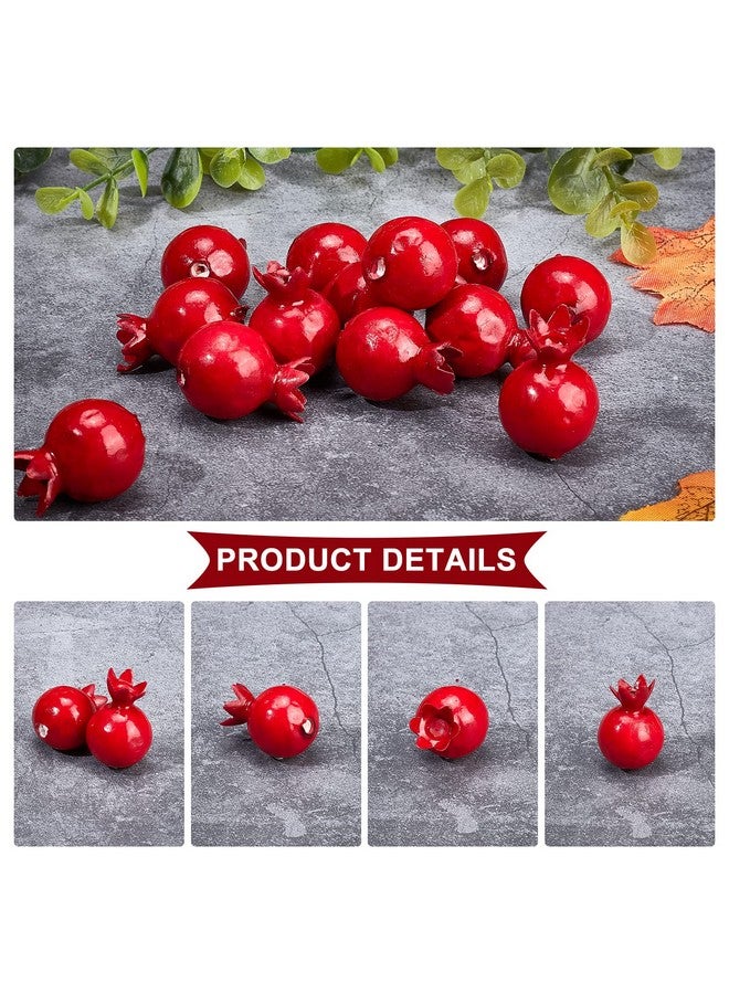 CHGCRAFT 50Pcs Mini 0.79 Inch Artificial Pomegranate Realistic Fake Fruit Lifelike Apple Simulation Foam Pomegranate for Floral Arrangements Halloween Christmas Home Kichen Display Decor - Image 5