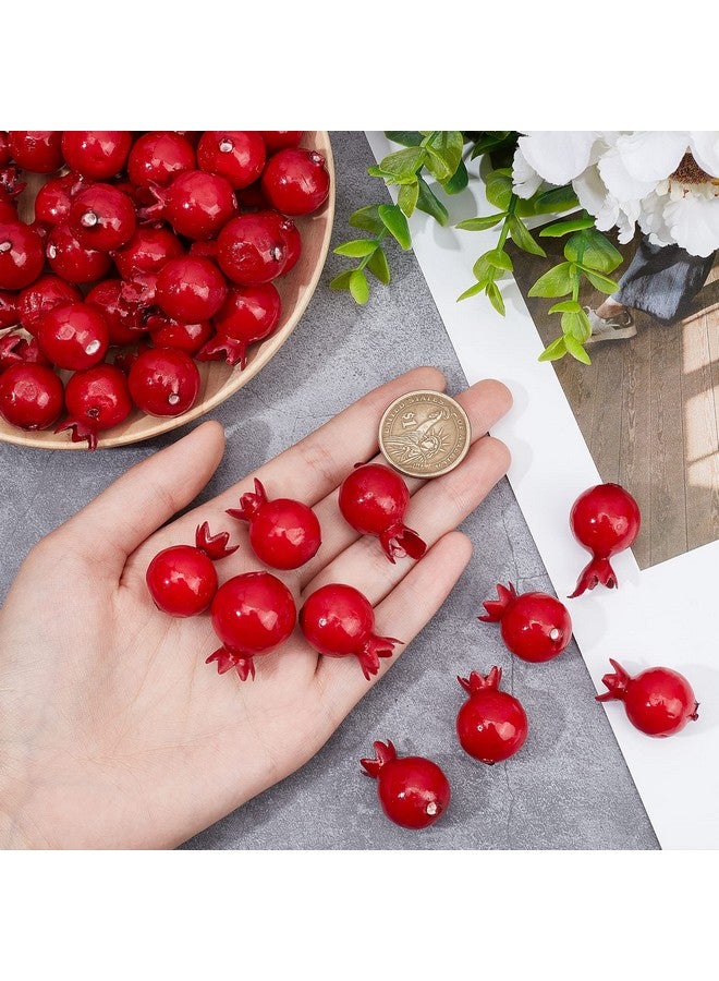 CHGCRAFT 50Pcs Mini 0.79 Inch Artificial Pomegranate Realistic Fake Fruit Lifelike Apple Simulation Foam Pomegranate for Floral Arrangements Halloween Christmas Home Kichen Display Decor - Image 3