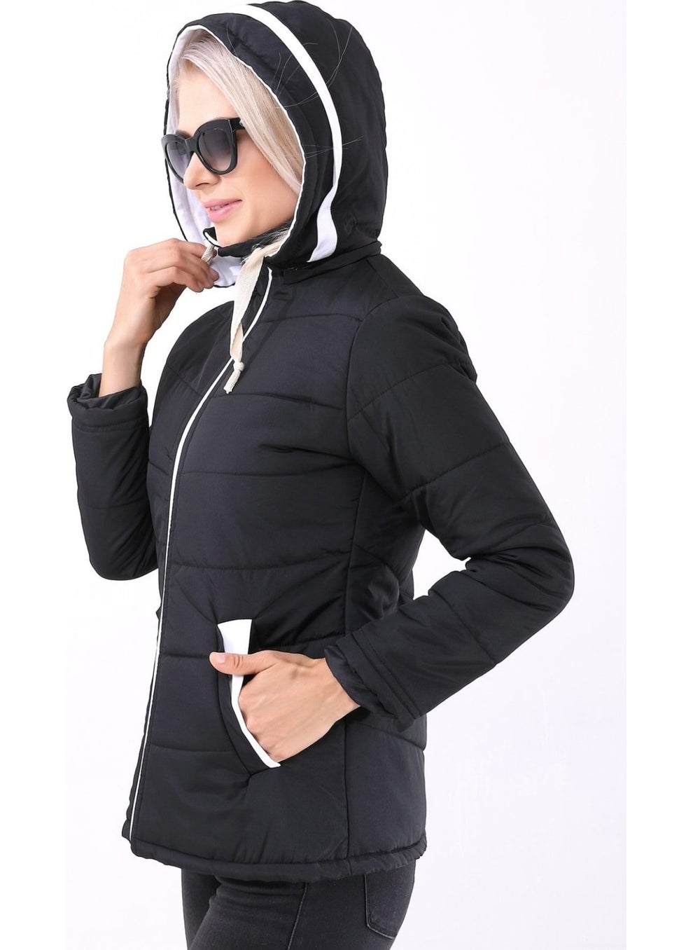 Barbora Stylish Hooded Puffer Coat  - Image 4