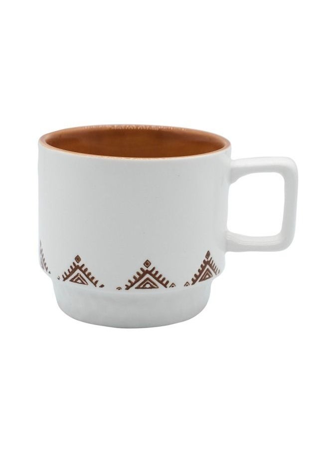 Generic Ceramic Coffee Cup 320mL Handle Espresso Cup Retro Tea Mug Milk Cup for Cappuccino Latte  - Image 1