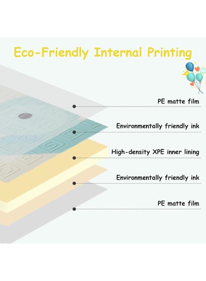 Stanew Baby Play Mat 200X180X1 CM, Extra Thick, Waterproof, Extra Large Foldable Playmat Crawling Mat for Toddlers, Portable Baby Floor Mat for Tummy Time, Soft Foam Floor Mat for Indoor Use with Alphabet - Image 2